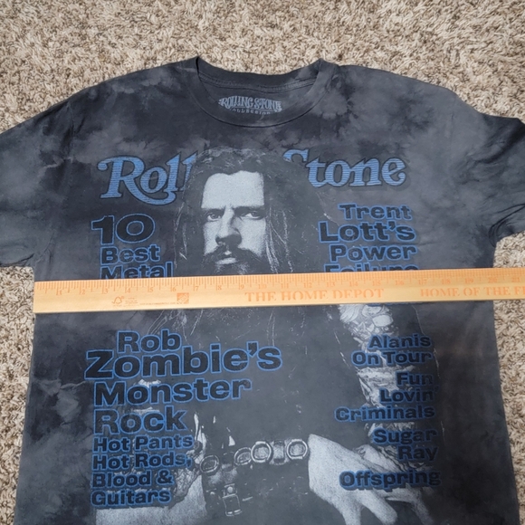Rolling Stone Collection Magazine Rob Zombie Graphic Tie Dye Faded T-shirt 90s - Picture 8 of 8